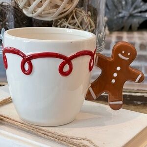 Tag White Glossy Mug with Red Icing &  Gingerbread Man Handle